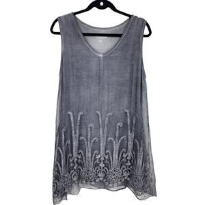 Soft Surroundings Silk Romance Sequin Soutache Shoreline Tunic Top Size Medium